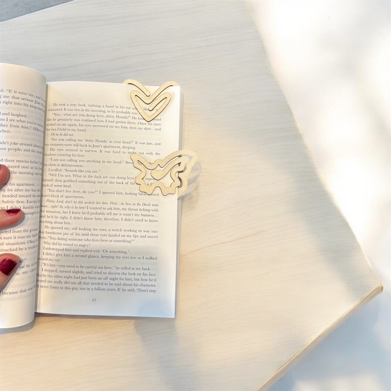 4-pack Träbokmärke