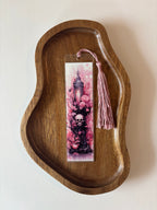 Bokmärke Transparent - Rosa Dödskalle