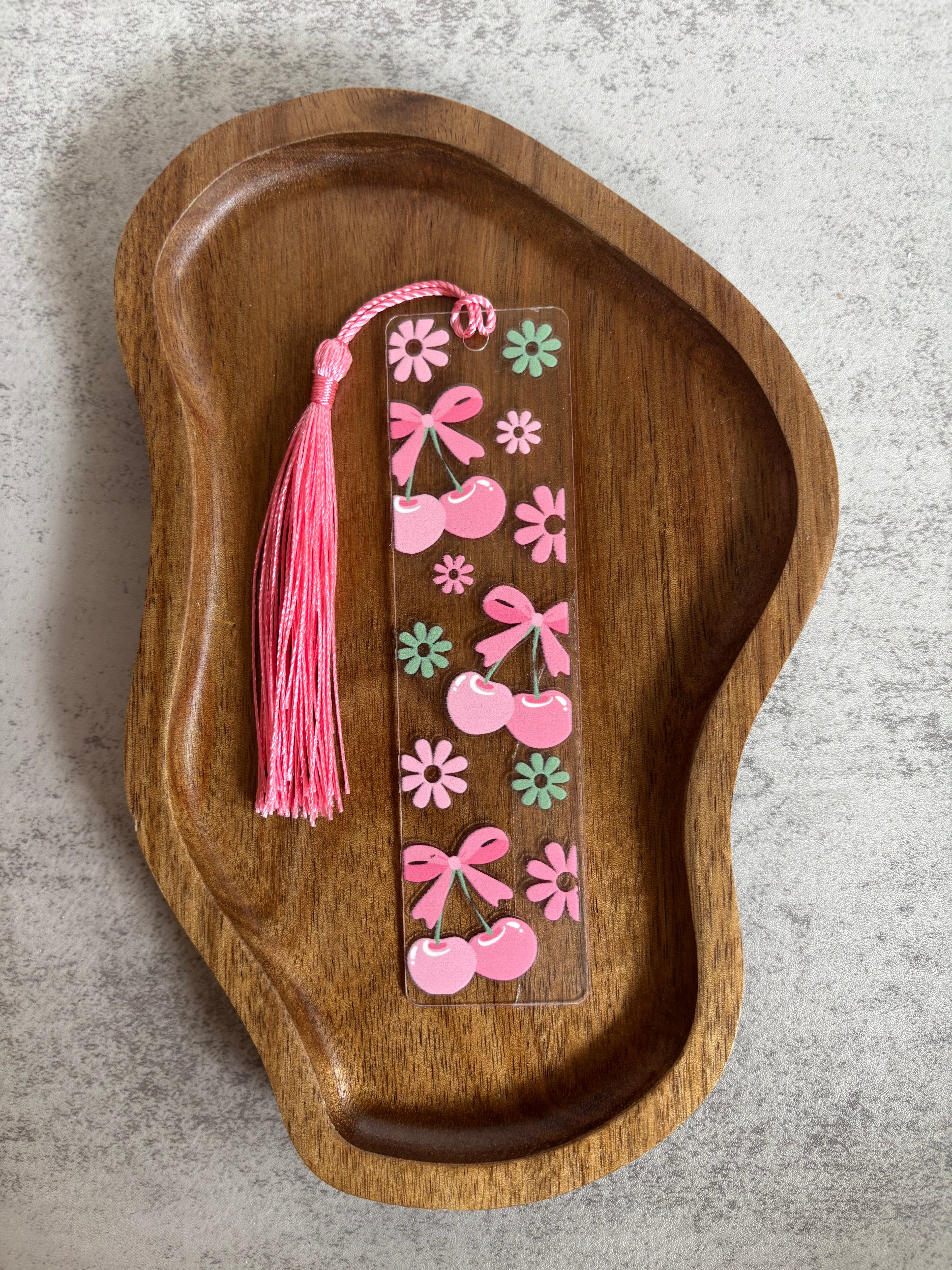 Bokmärke Transparent - Körsbär och blommor