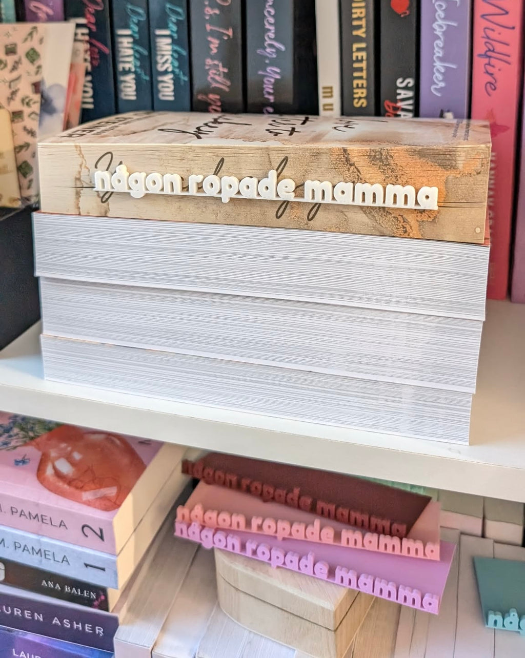 Bokmärke med sidotext - Någon ropade mamma