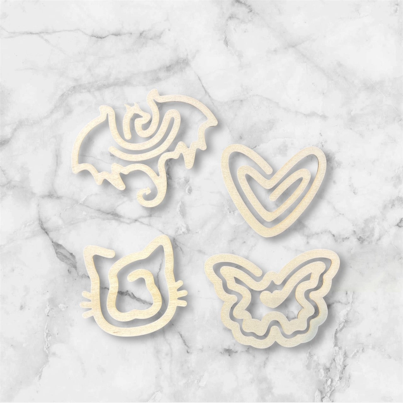 4-pack Träbokmärke