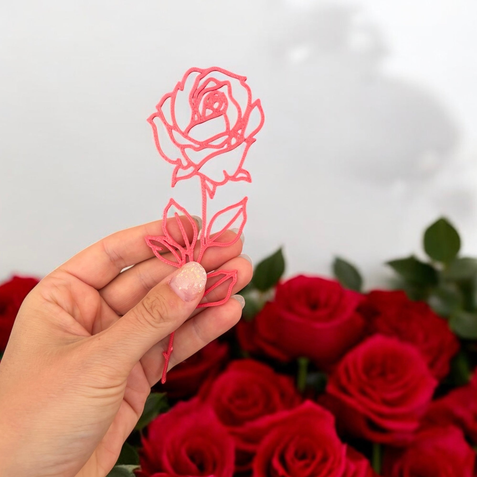 Bokmärke - Ros röd