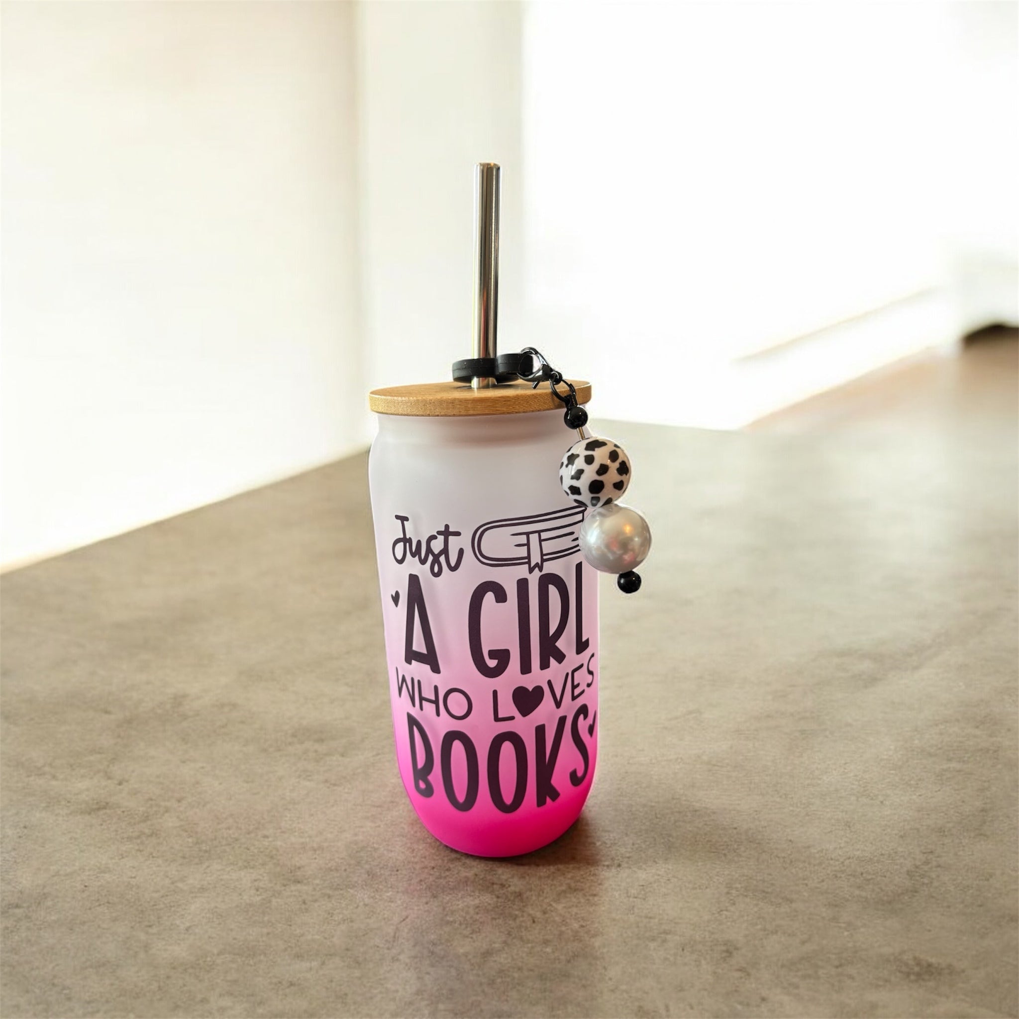 Sugrörsdekoration Svart med pärlor