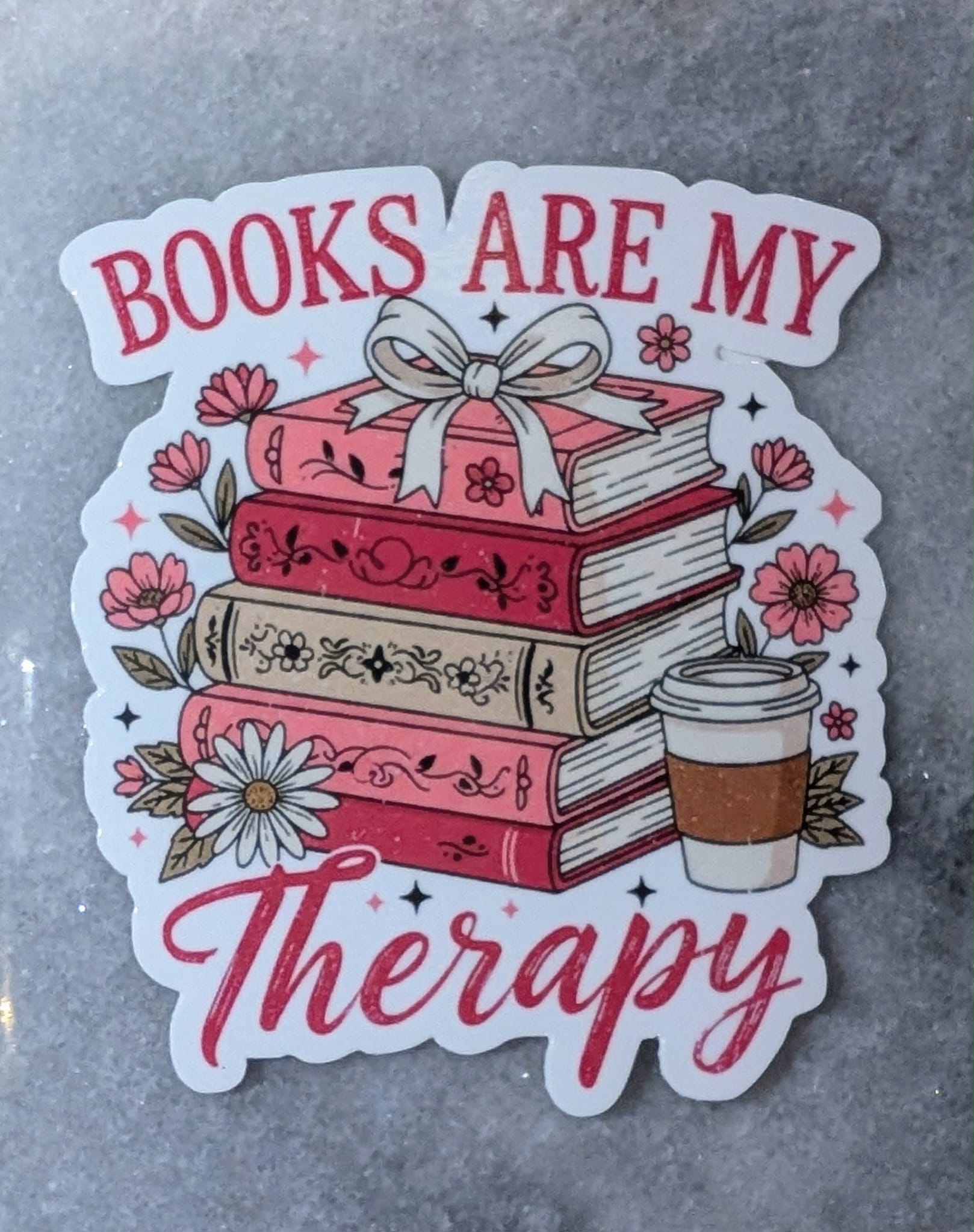 Vinylsticker - Books are my therpay
