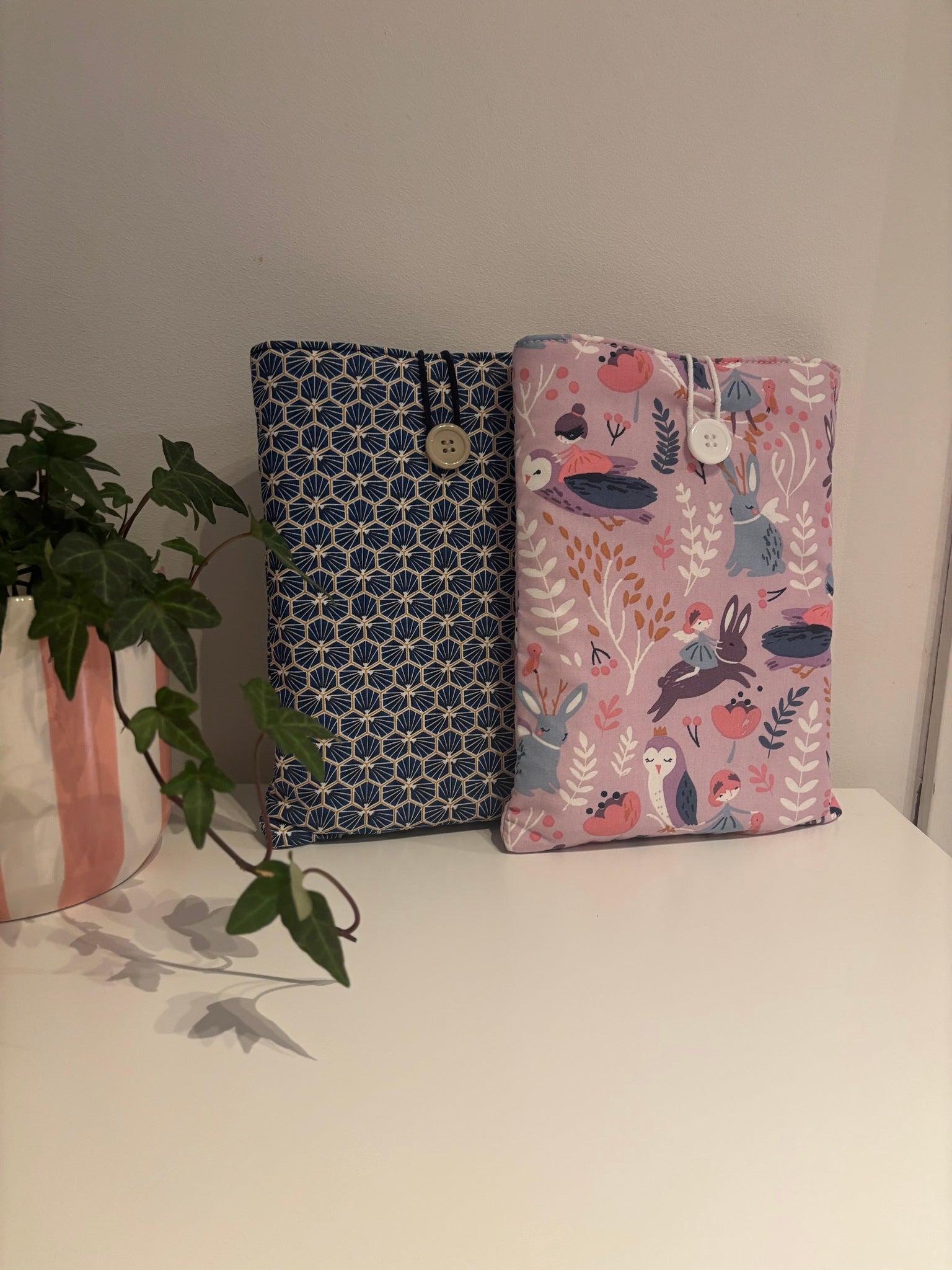 Book Sleeve Blue Flowers
