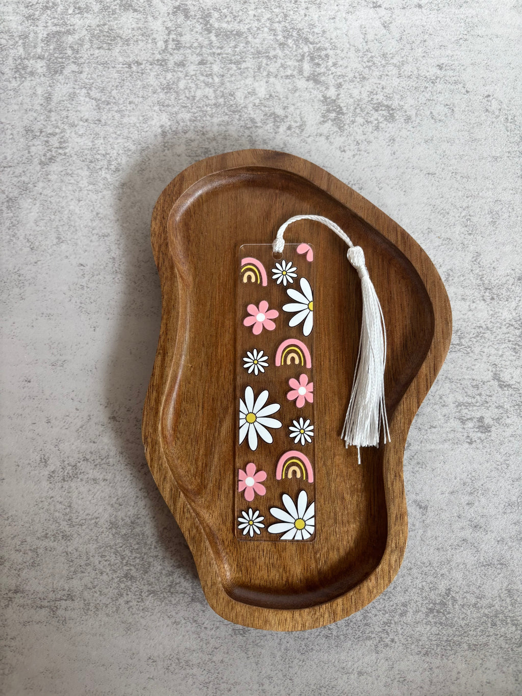 Bokmärke Transparent - Blommor och regnbågar