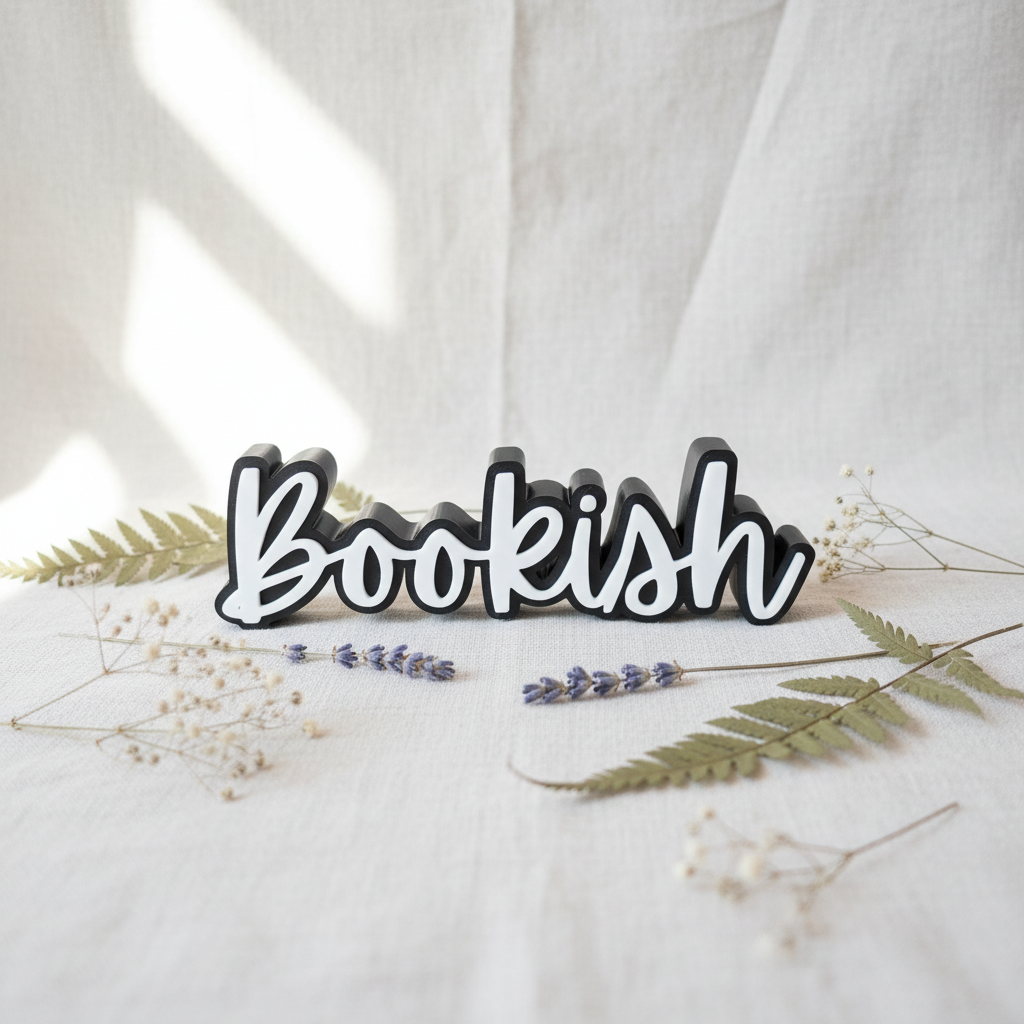 Bookish Kursiv skylt
