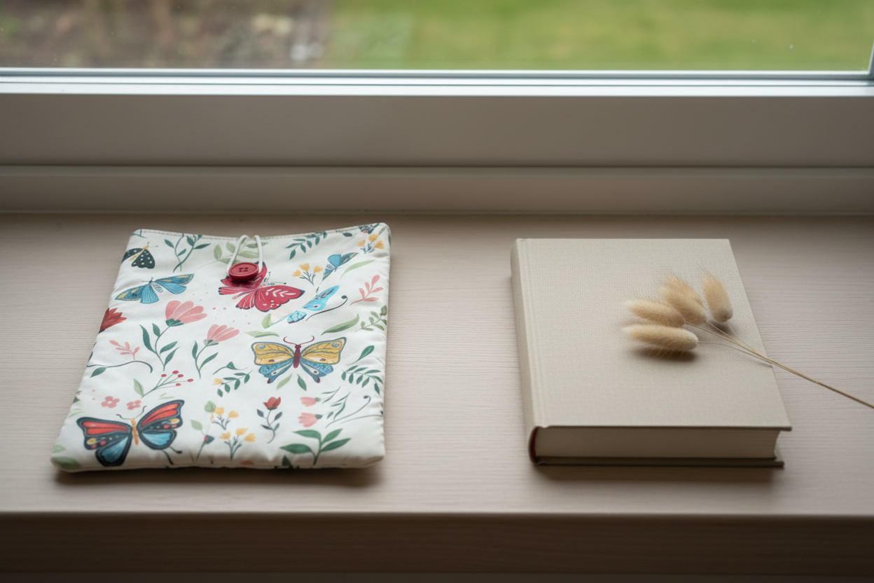 Butterfly book sleeve i fönster
