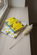 Lemon book sleeve i fönster