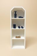 Minibokhylla navy – beige bakgrund