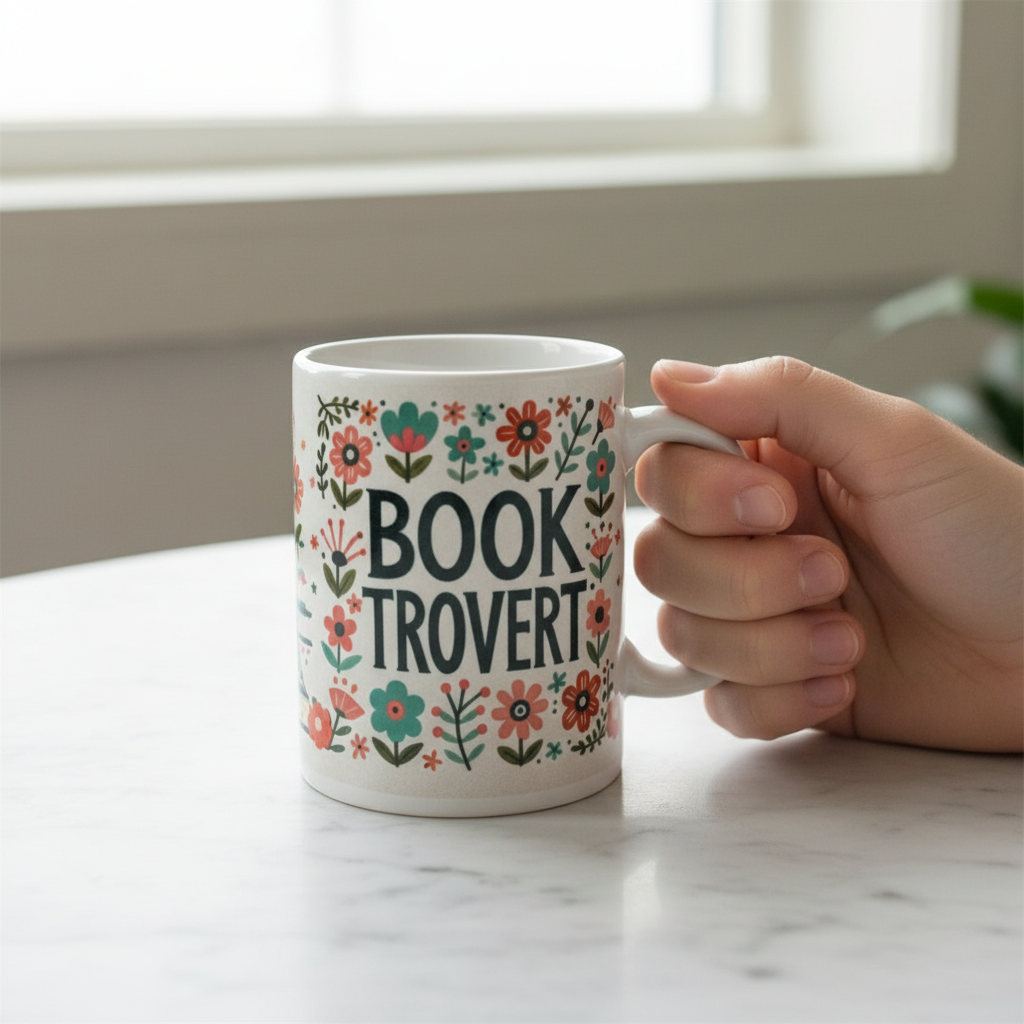 Mugg Booktrovert Flowers