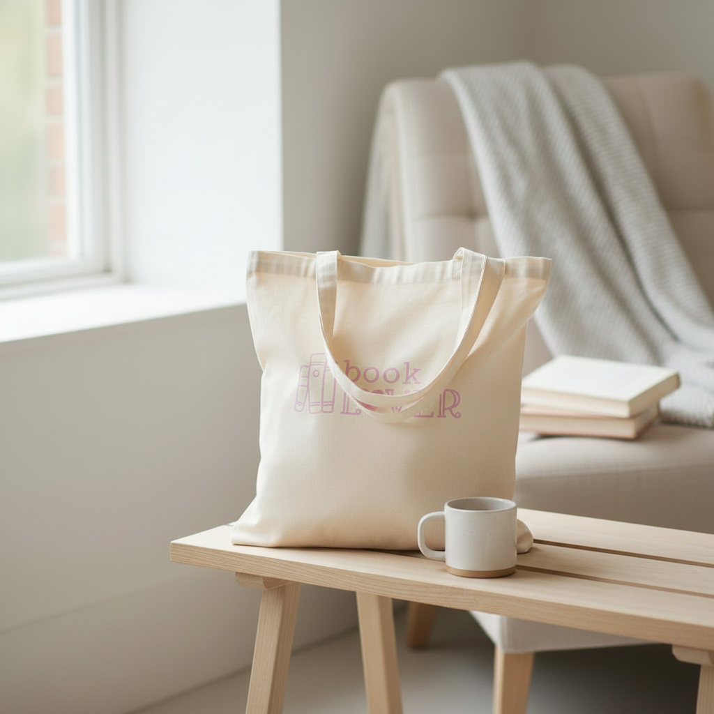 Tygpåse Book Lover – renare bakgrund