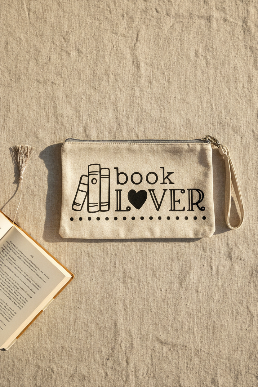 Väska – linne med bok